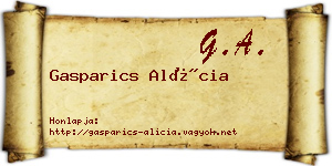 Gasparics Alícia névjegykártya